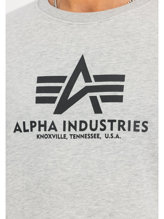 Alpha Industries Alpha Industries Bluza Basic Big Logo Sweatshirt Szary Regular Fit