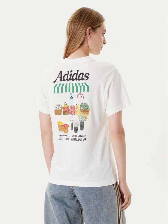adidas adidas Marškinėliai Farmers Market Graphic KB2485 Écru Regular Fit