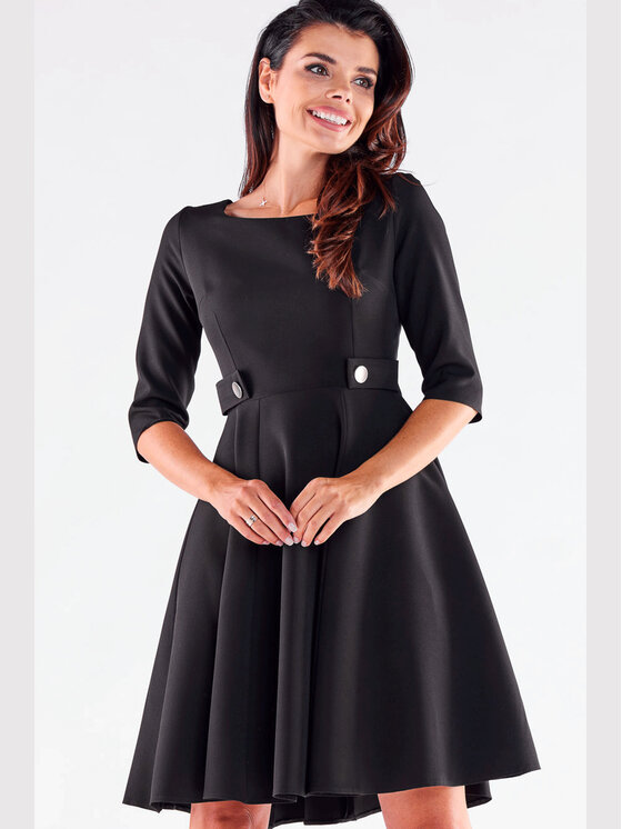 Awama Awama Sukienka koktajlowa A520 Czarny Basic Fit