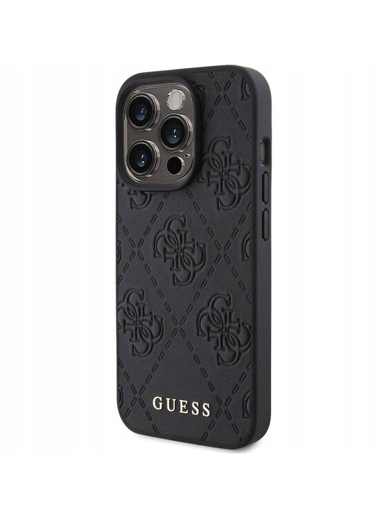 Guess Guess Etui na telefon Leather 4G Stamped Czarny