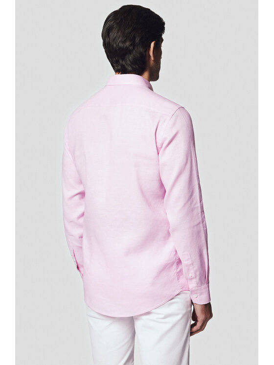 Lancerto Lancerto Koszula Koszula Różowa z Lnem Slim Sadie KO073124000012 Różowy Slim Fit