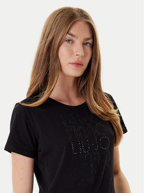 Liu Jo Sport Liu Jo Sport T-krekls TF5166 JS003 Melns Regular Fit