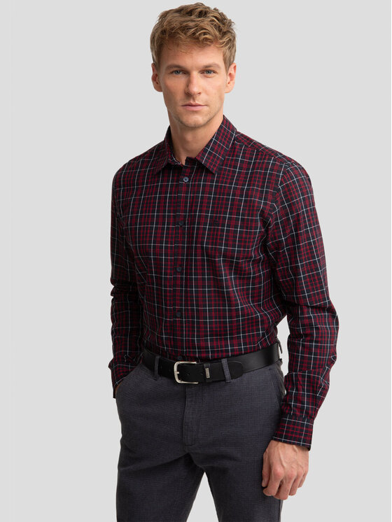 BIG STAR BIG STAR Koszula IWMESO_906_140 Bordowy Classic Fit