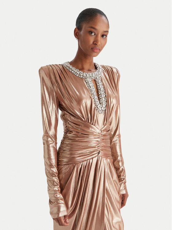 Babylon Babylon Večernja haljina S00835 Zlatna Regular Fit