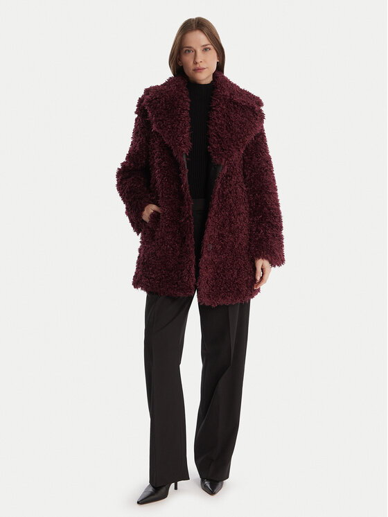 DKNY DKNY Futro DLEMFW97 Bordowy Regular Fit