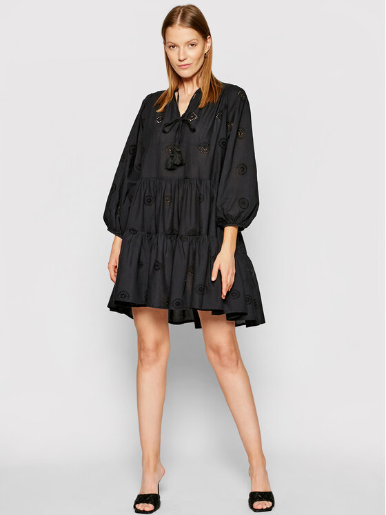 Seafolly Seafolly Лятна рокля Embroidery 54155-DR Черен Regular Fit