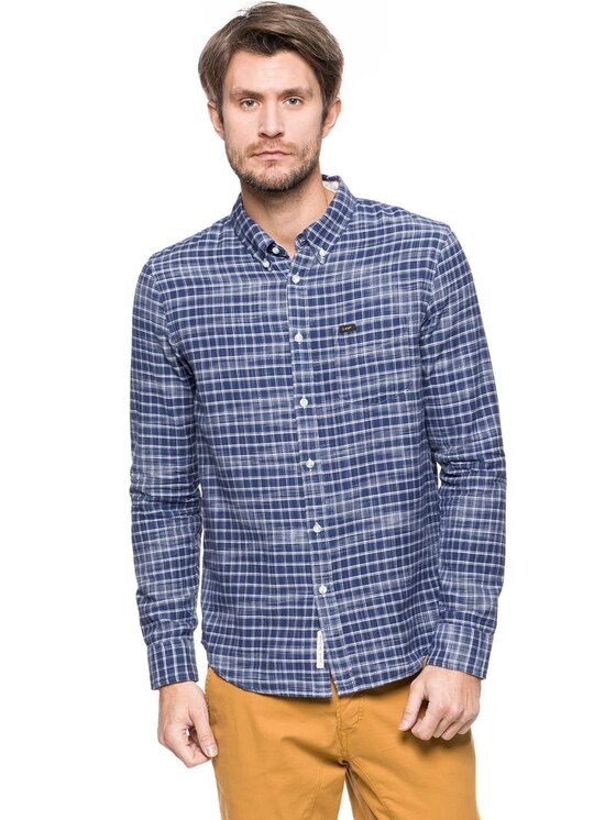 Lee Lee Koszula BUTTON DOWN Niebieski Regular Fit
