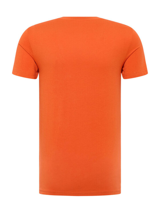 Mustang Mustang T-Shirt Style Austin Pomarańczowy Regular Fit