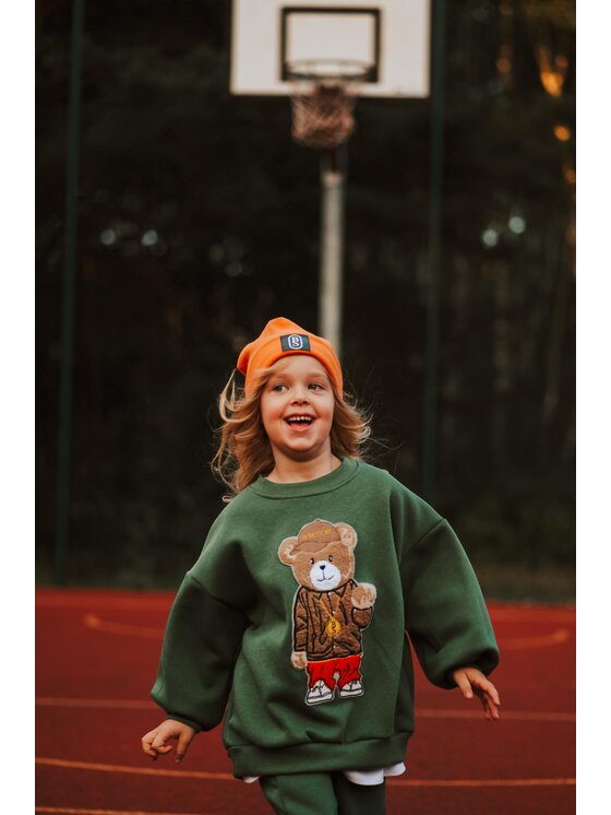 Bejbi Story Bejbi Story Bluza Snoop Teddy Zielony Oversize