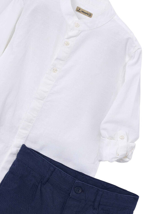 Mayoral Mayoral Set košulja i tekstilne kratke hlače 3216 Tamnoplava Regular Fit