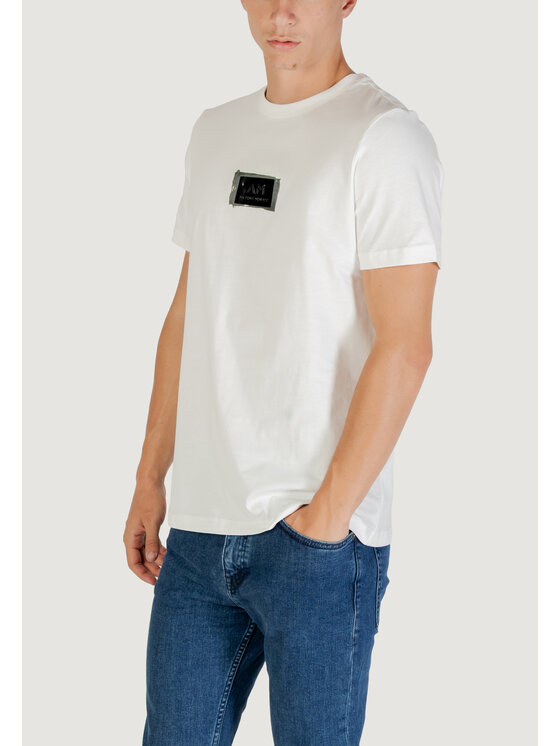 Antony Morato Antony Morato T-shirt STUTTGART REGULAR FIT WITH MATT PLASTIC AND FLOCK LOGO PRINT Bianco Regular Fit