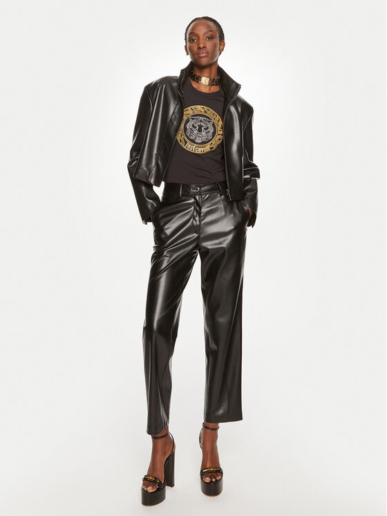 Just Cavalli Just Cavalli Majica 76PAHE08 Črna Slim Fit