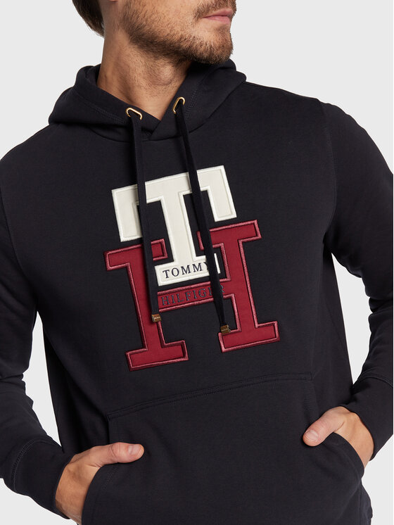 Tommy Hilfiger Tommy Hilfiger Bluza Lux Monogram MW0MW28187 Granatowy Regular Fit