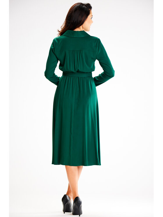 Awama Awama Letní šaty A604 Zelená Basic Fit