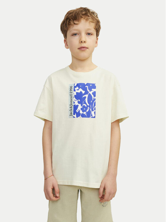 Jack&Jones Junior Tričko Jormarbella 12257641 Écru Loose Fit