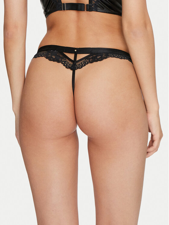 Hunkemöller Hunkemöller Kalhotky string Talia 204569 Černá