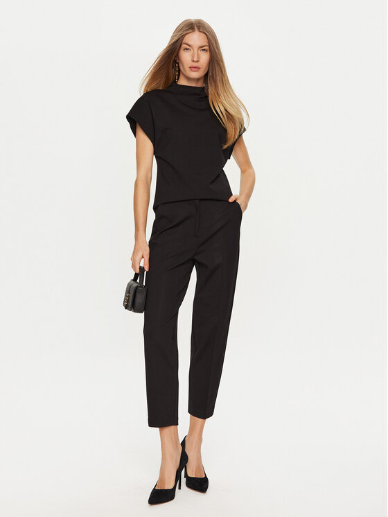 ViCOLO ViCOLO Kalhoty z materiálu TS0102 Černá Regular Fit