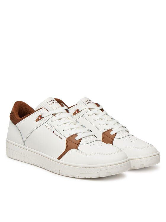 Tommy Hilfiger Tommy Hilfiger Sneakersy Basket Core Lite Lth Mix FM0FM05518 Écru