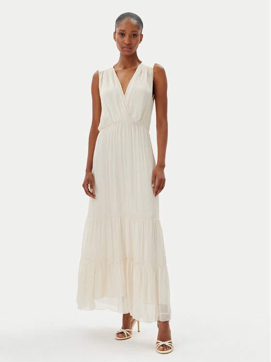Haveone Haveone Rochie de vară AFF-N005 Écru Loose Fit