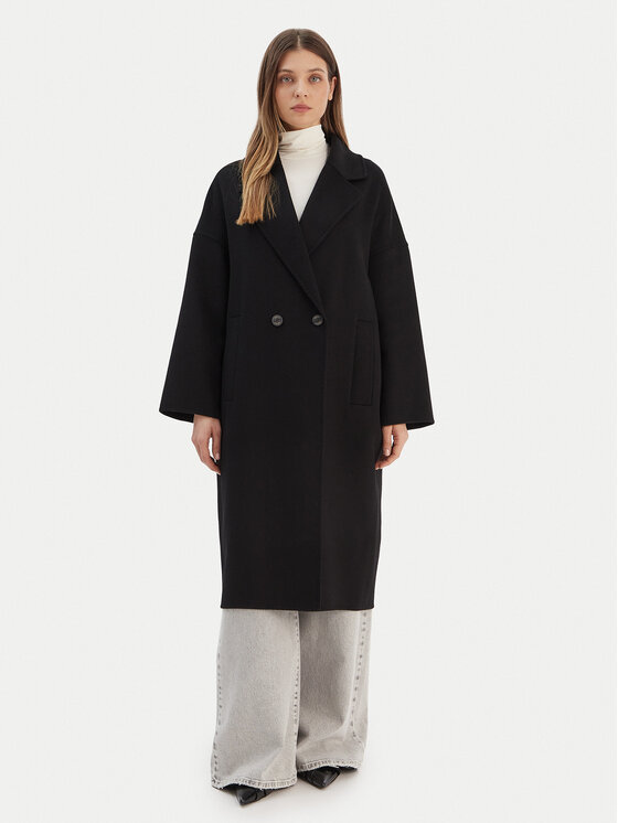 ViCOLO ViCOLO Vuneni kaput TF0003 Crna Regular Fit