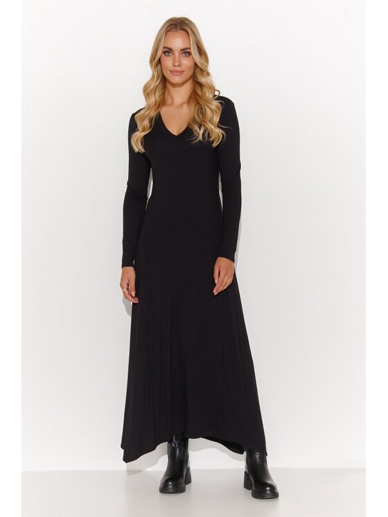Makadamia Makadamia Sukienka codzienna M809 Czarny Comfortable Fit
