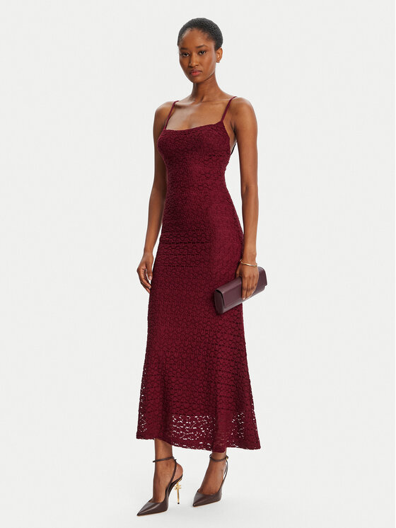 Bardot Bardot Koktélruha Adoni Mesh 57998DB1 Bordó Regular Fit