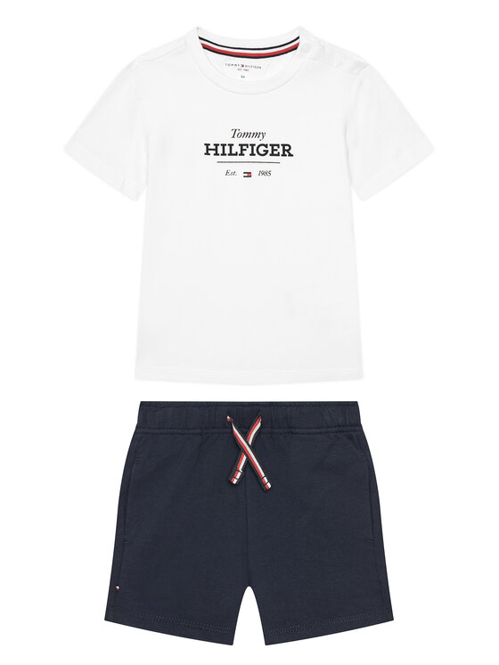 Tommy Hilfiger Tommy Hilfiger Set tricou și pantaloni scurți Monotype KN0KN02047 Bleumarin Regular Fit