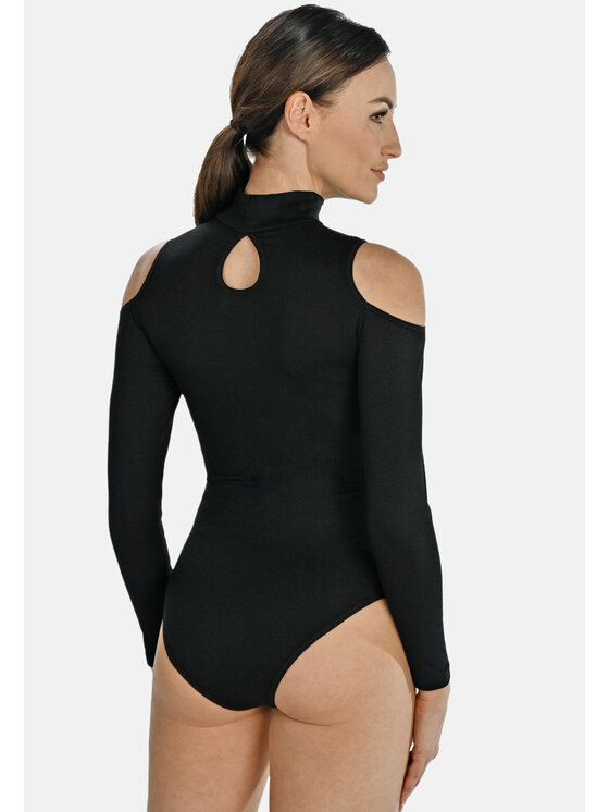 Teyli Teyli Body z wycięciami na ramionach Janett Czarny Regular Fit