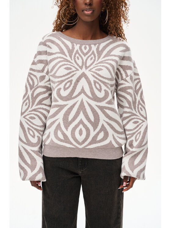 blue shadow blue shadow Sweter Pegy Beżowy Regular Fit