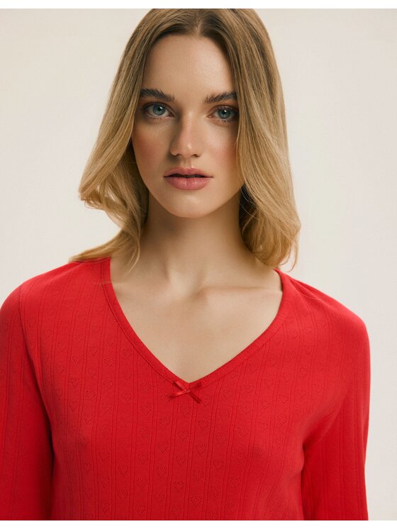 Esotiq Esotiq Piżama 44671 Czerwony Regular Fit