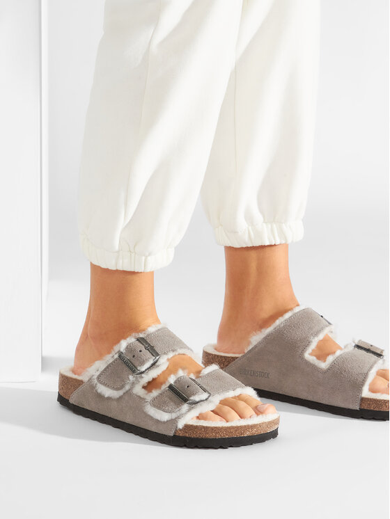 Birkenstock Birkenstock Kapcie Arizona Shearling 1017402 Szary