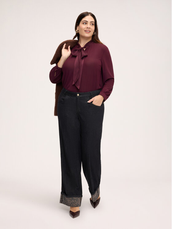 Fiorella Rubino Fiorella Rubino Bluzka 2031L000693N036 Bordowy Flared Fit