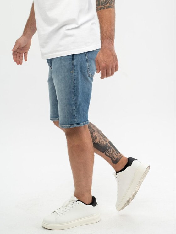 MyStars MyStars Szorty jeansowe Krótkie Spodenki Jeansowe Skinny Męskie Sprane Niebieskie MyStars Classic 34 Niebieski Skinny Fit