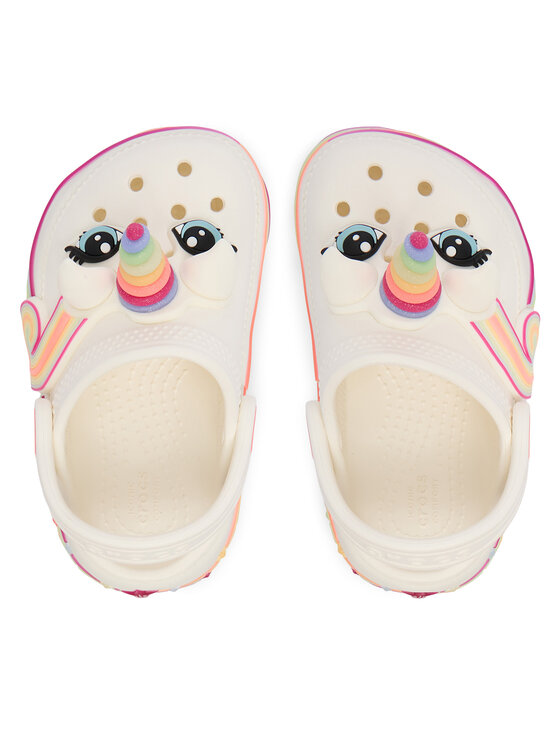 Crocs Crocs Pantoletten Toddler Crocs Iam Unicorn Lights Classic Clog 212508 Weiß