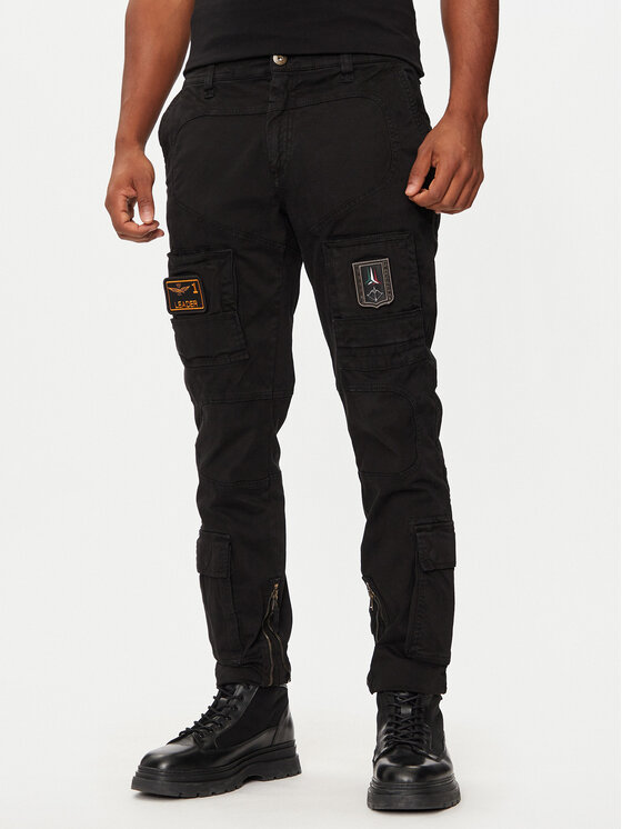 Aeronautica Militare Aeronautica Militare Текстилни панталони 242PA1557CT3170 Черен Regular Fit