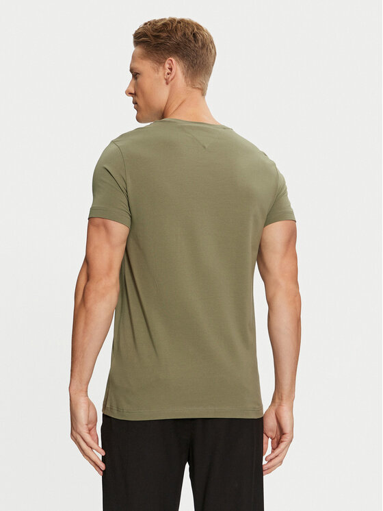 Tommy Hilfiger Tommy Hilfiger T-Shirt MW0MW10800 Zielony Slim Fit