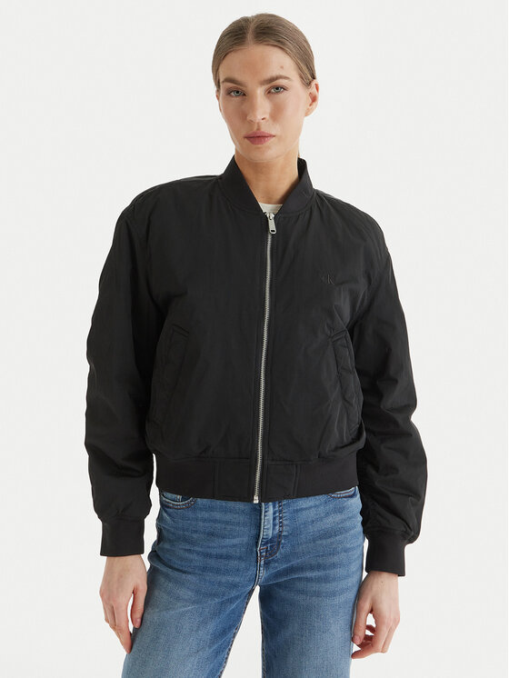 Calvin Klein Jeans Calvin Klein Jeans Bomber striukė Essential LV047F505G Juoda Regular Fit