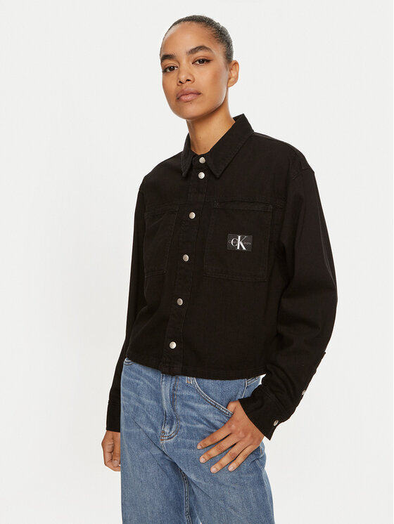 Calvin Klein Jeans Calvin Klein Jeans Дънково яке J20J223674 Черен Cropped Fit