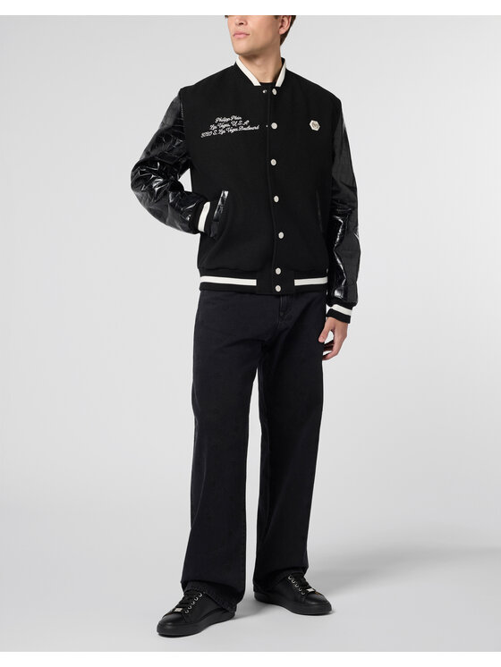 PHILIPP PLEIN PHILIPP PLEIN Kurtka bomber 29071 Czarny Regular Fit