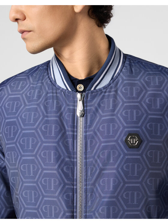 PHILIPP PLEIN PHILIPP PLEIN Kurtka bomber 31145 Granatowy Regular Fit