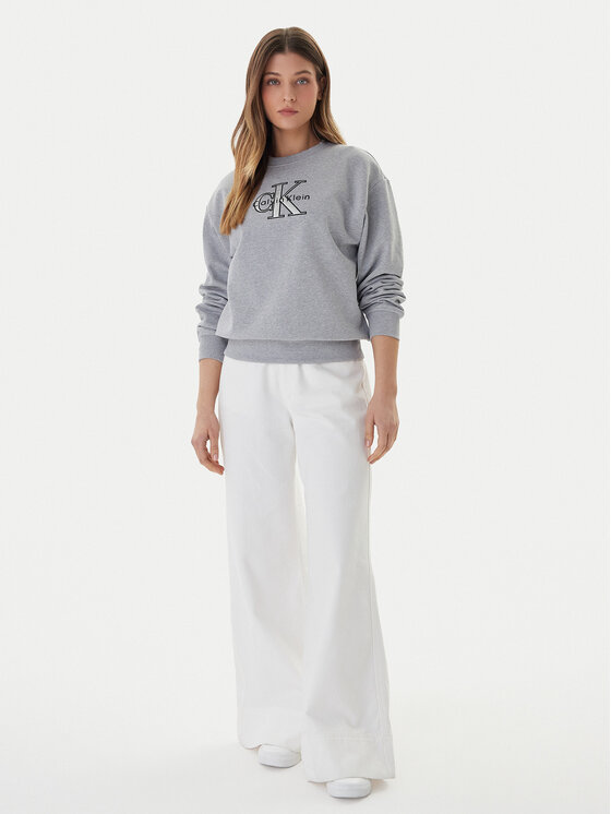 Calvin Klein Jeans Calvin Klein Jeans Bluza Foil Monologo LV047E825G Szary Regular Fit