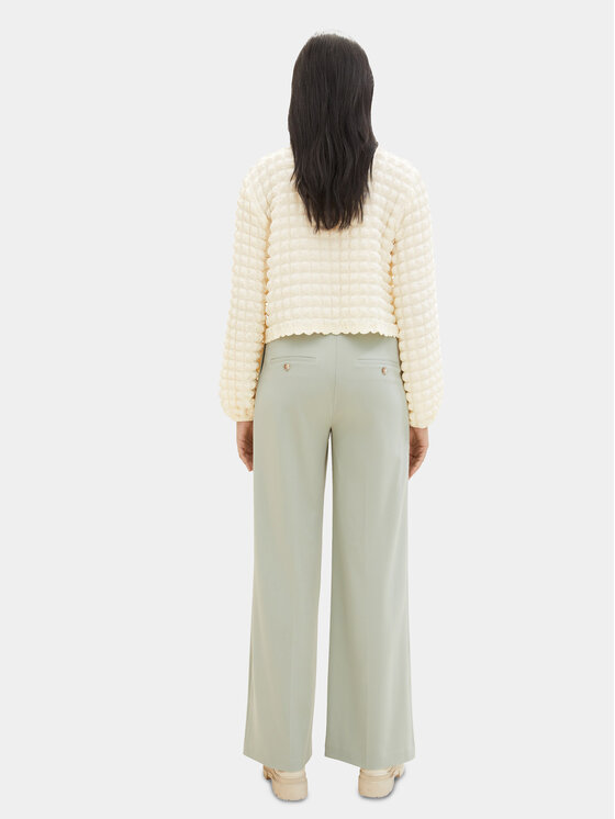 Tom Tailor Tom Tailor Spodnie materiałowe 1040686 Zielony Wide Leg