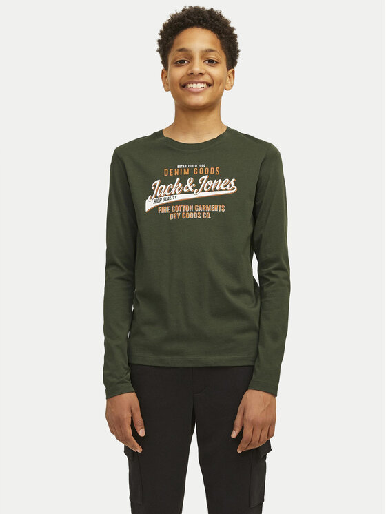 Jack&Jones Junior Blūze Logo 12258880 Zaļš Regular Fit