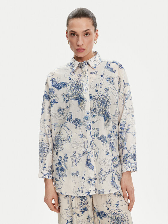 Fracomina Fracomina Cămașă FJ25ST6002W621N4 Albastru Relaxed Fit