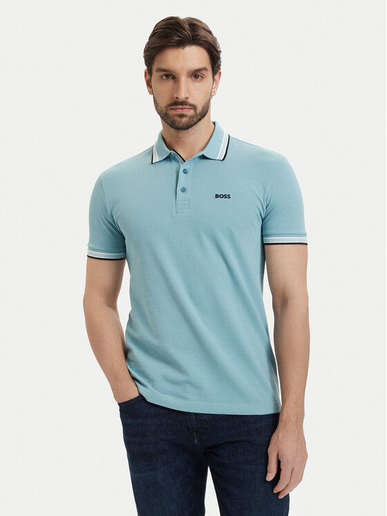BOSS Tricou polo Paddy 50469055 Turcoaz Regular Fit