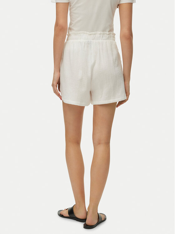 Vero Moda Vero Moda Szövet rövidnadrág Natali 10279687 Fehér Baggy Fit