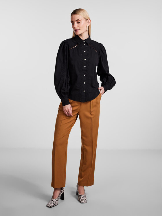 YAS YAS Πουκάμισο 26027480 Μαύρο Regular Fit
