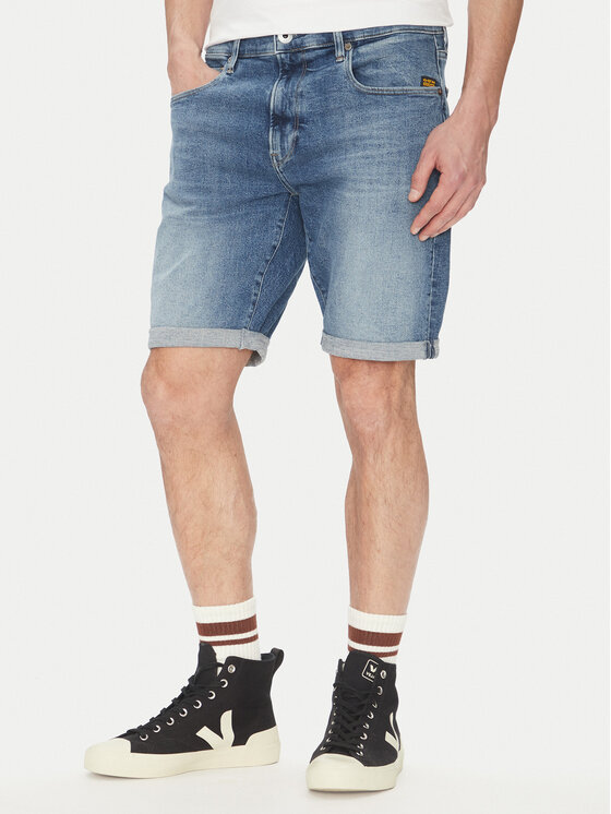 G-Star Raw G-Star Raw Farmer rövidnadrág 3301 D10481 D634 H096 Kék Slim Fit