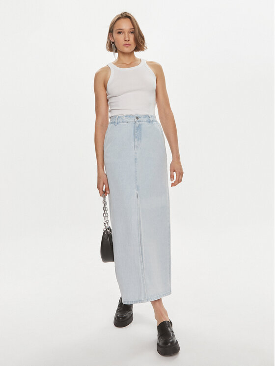 Vila Vila Jeans suknja Kira 14096846 Svijetloplava Regular Fit
