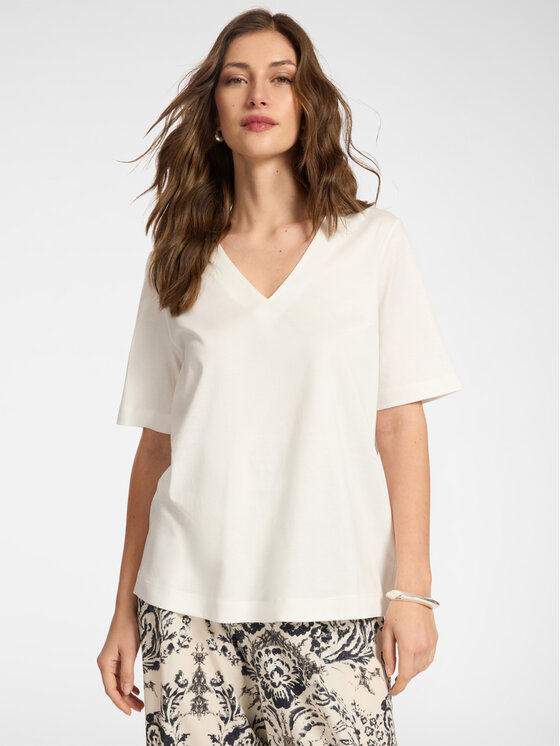 Elena Mirò Elena Mirò T-Shirt G004Z000633N011 Biały Regular Fit